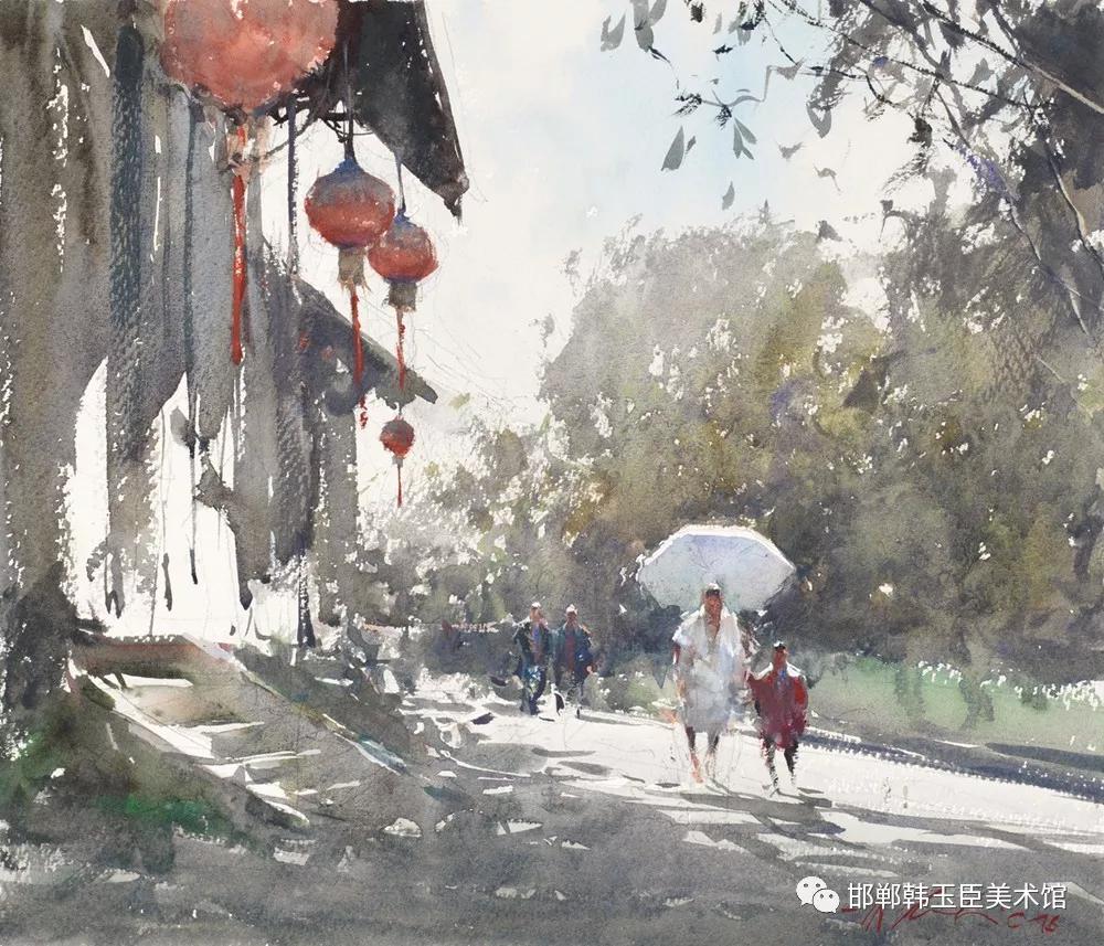 午后漫步，杭州 32×38cm 2018